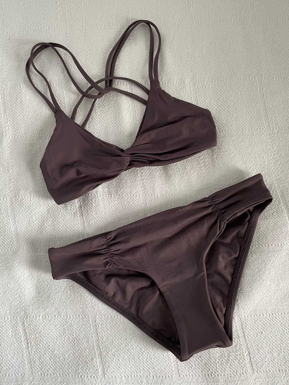 l*space Twist Front Strappy Bikini Set in Pebble Color
